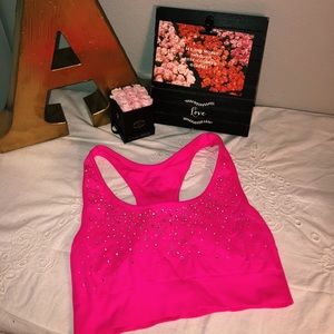 Pink Sparkly Sports Bra